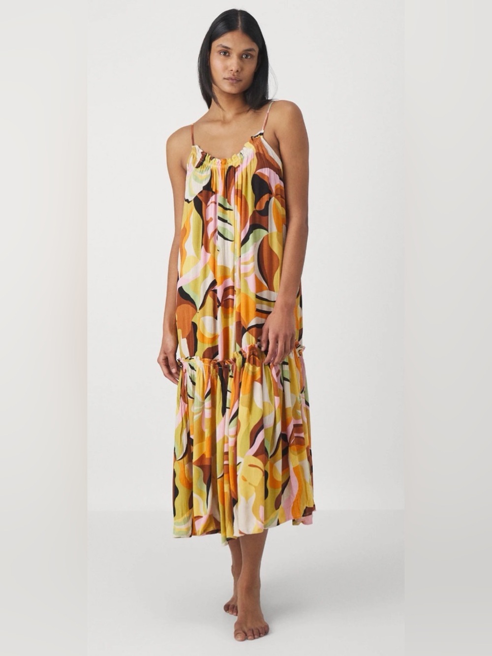 EUC BILLABONG Large XL Dress Maxi Dress Sundress 22-23” chest “Sun Follower”